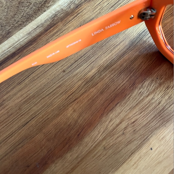 The Attico / Linda Farrow - Irene Geometric Sunglasses in Orange - Picture 4 of 5